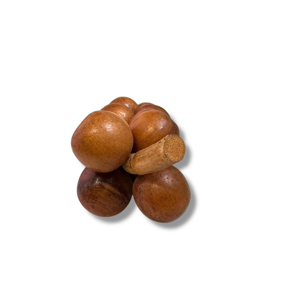 Vintage Mid-Century Modern MCM Fruit Wooden Carved Grapes Cluster Bunch 6.5" - Picture 5 of 7